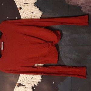 GUC deep red long sleeve twist front tee shirt/top size small
